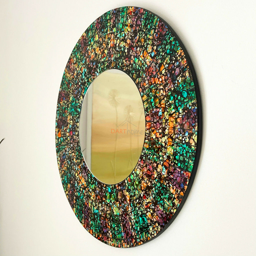 Speckled Paint Splatter Mosaic Wall Mirror 40cm