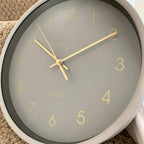 Round Pastel Grey Wall Clock