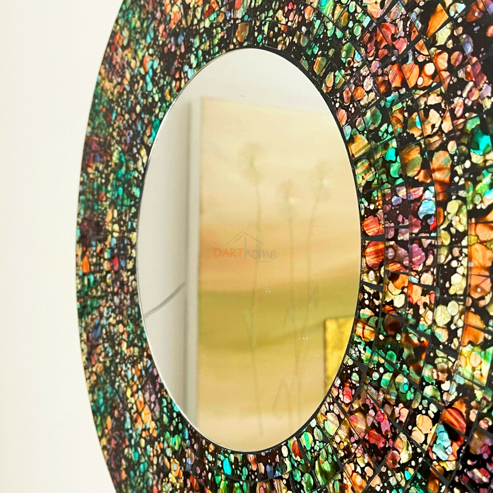 Speckled Paint Splatter Mosaic Wall Mirror 40cm
