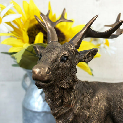 Bronze Resin Stag Pair Ornament