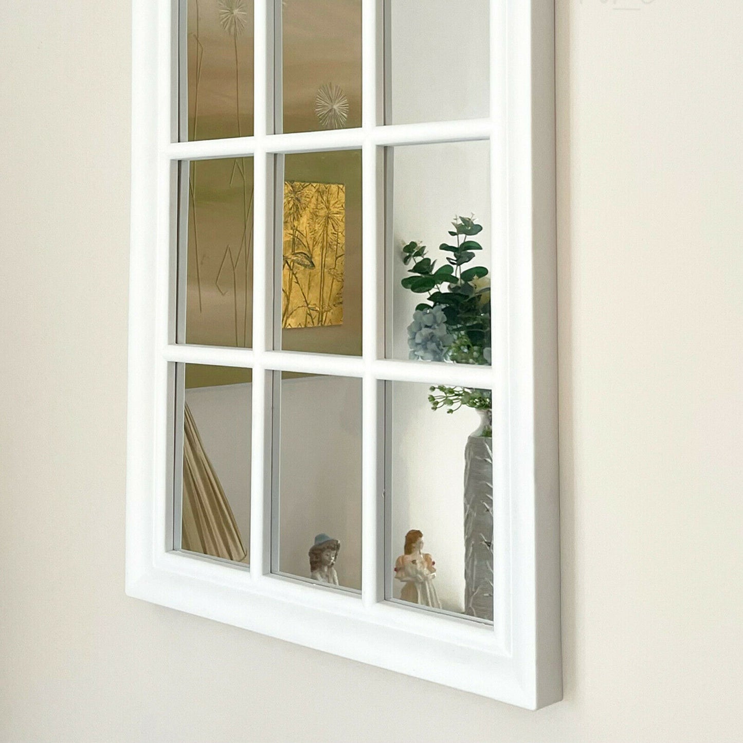 Weißer gewölbter Fensterspiegel 70 cm