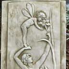 Stone Nymph And Angel Cherub Plaque A