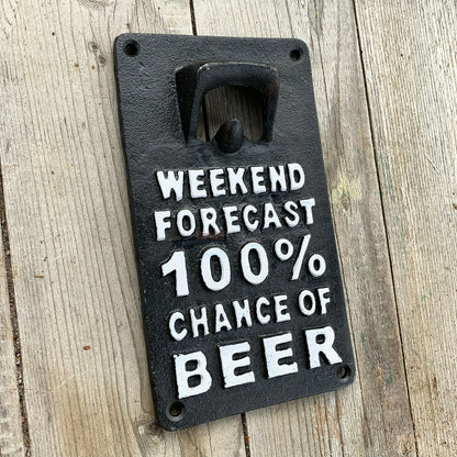 Cast Iron Weekend Forecast Wall Bottle Opener