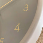 Round Pastel Grey Wall Clock