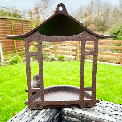 Cast Iron Pagoda Garden Bird Feeder 24cm