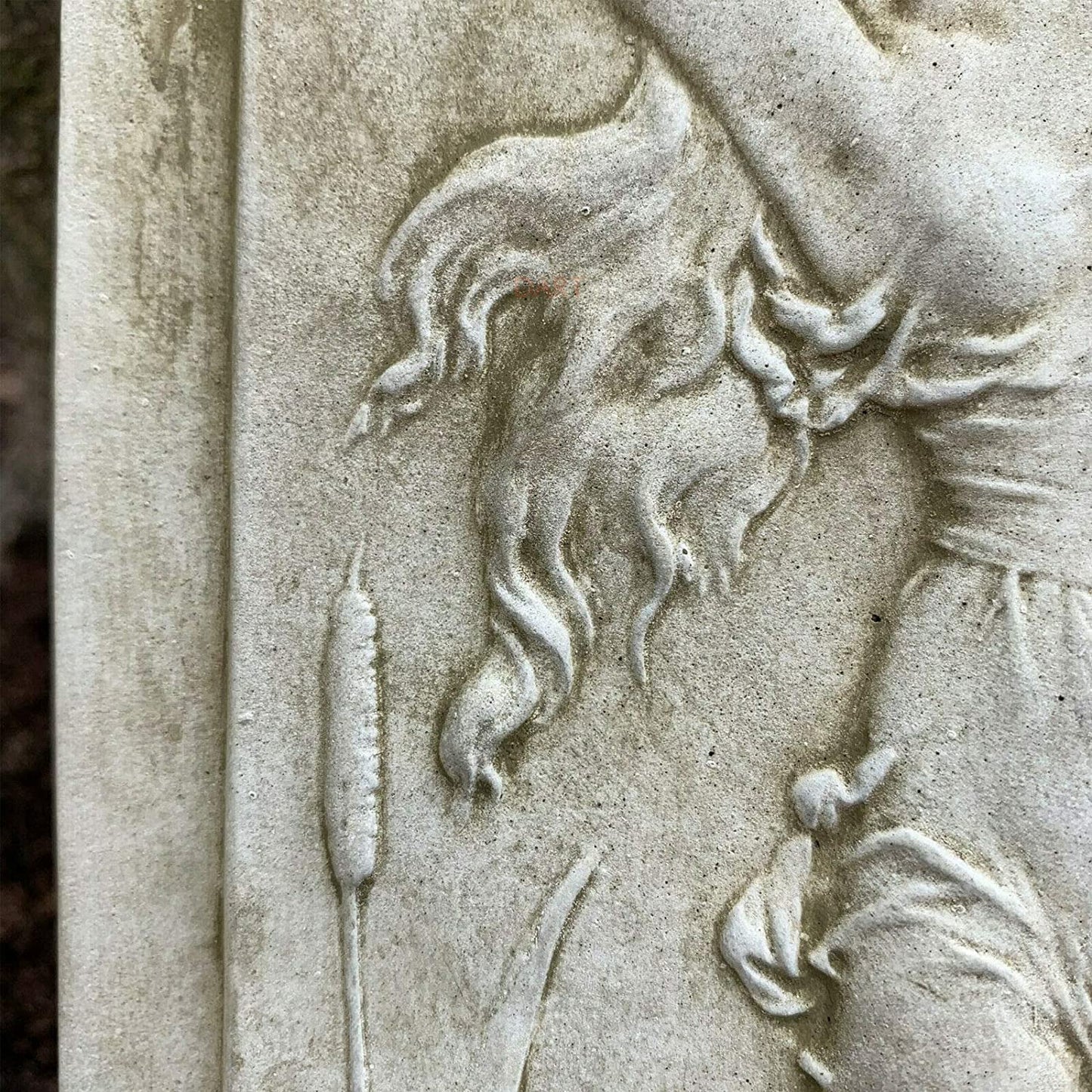 Stone Nymph And Angel Cherub Plaque A