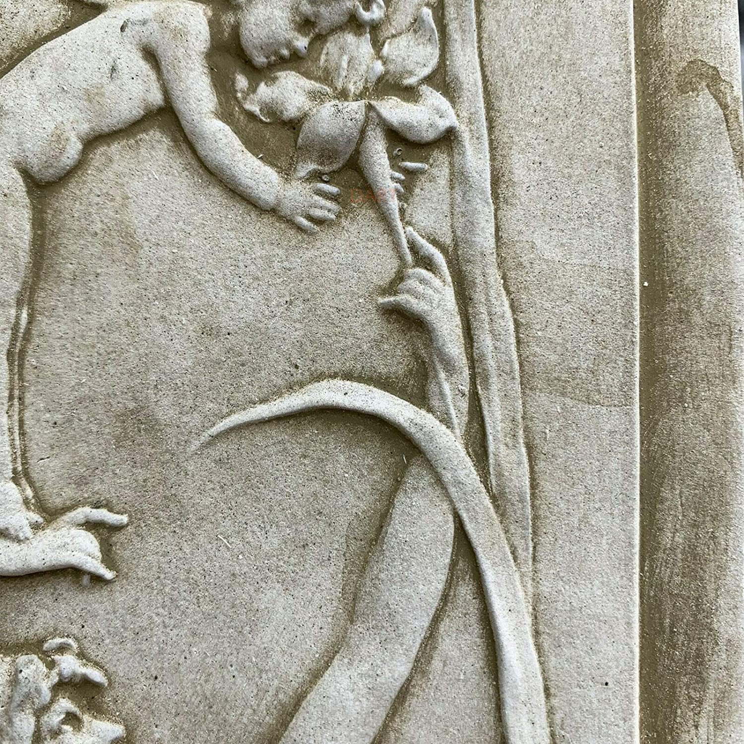 Stone Nymph And Angel Cherub Plaque A