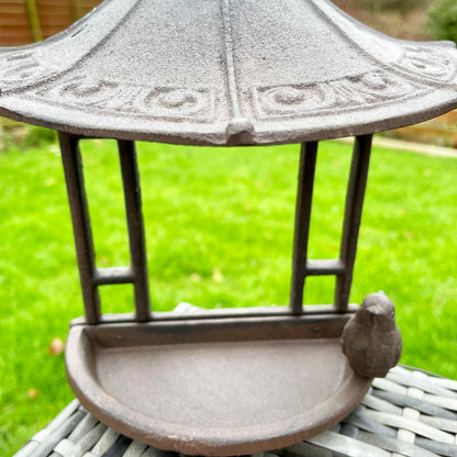 Cast Iron Pagoda Garden Bird Feeder 24cm