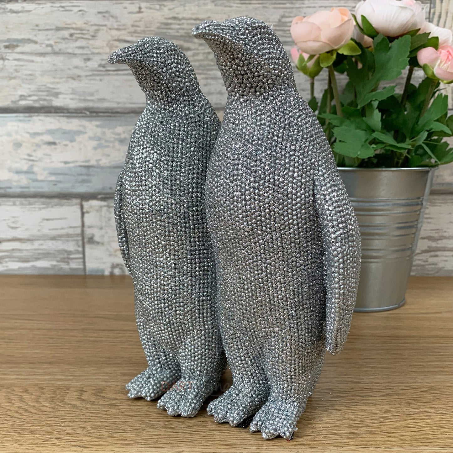 Silbernes Pinguin-Paar-Ornament