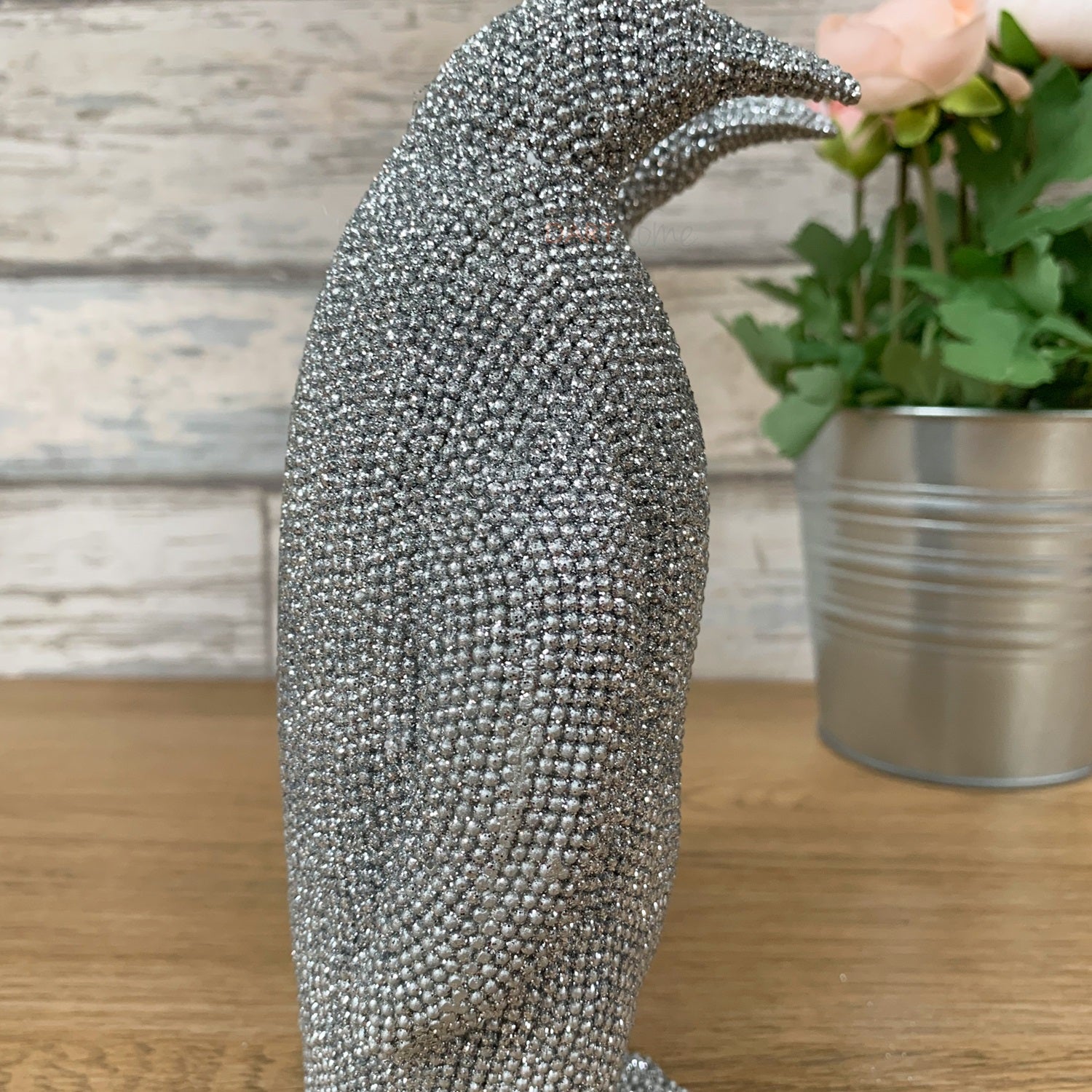 Silver Penguin Couple Ornament