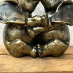 Distressed Gold Resin Love Elephant Ornament