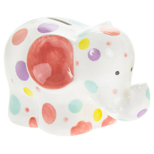 Polka Dot Elephant Money Bank