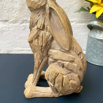 Mondblickender Hase aus Treibholz, 18 cm