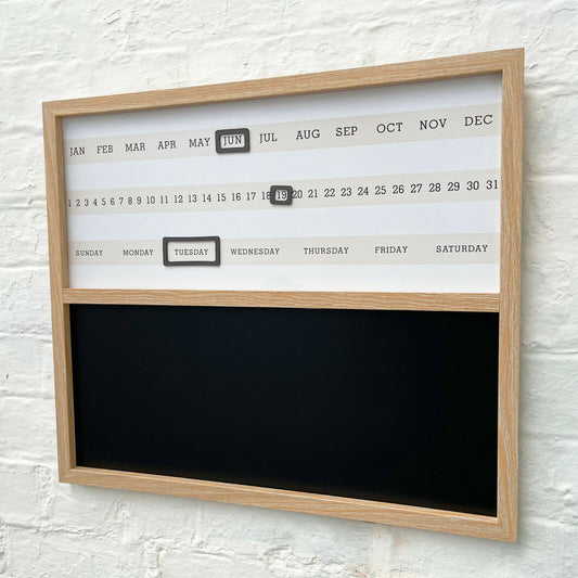 Wooden Magnetic Calendar Chalkboard