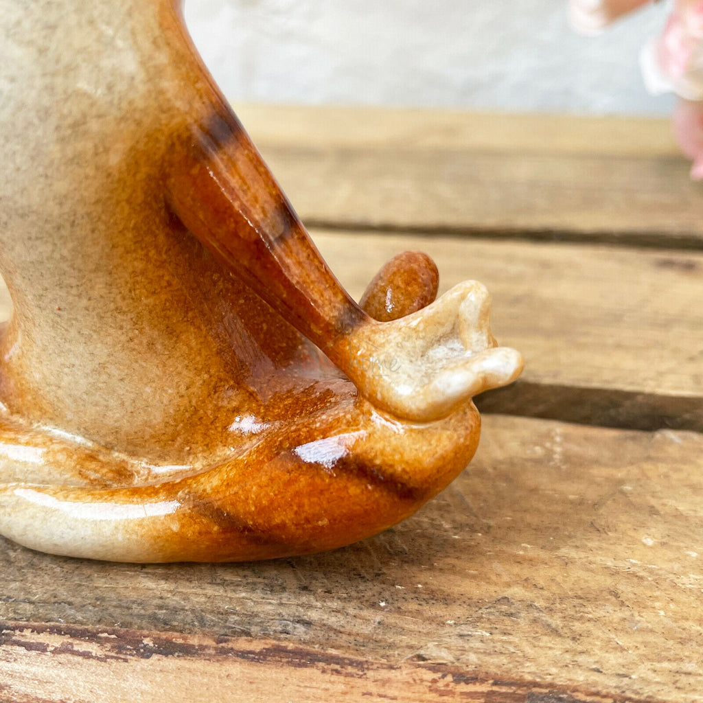 Ceramic Yoga Ginger Cat Figurine