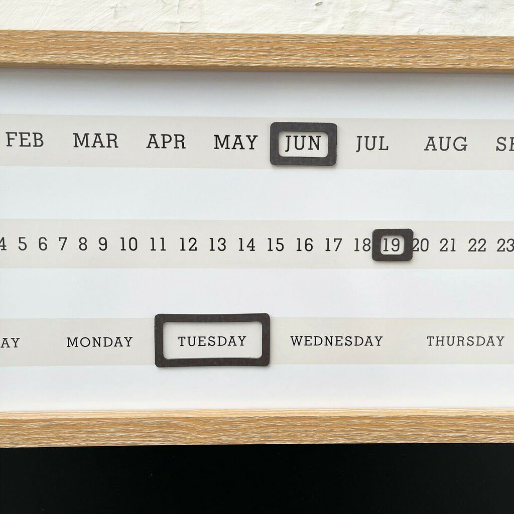 Wooden Magnetic Calendar Chalkboard