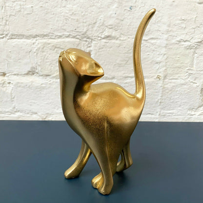 Set mit 2 goldenen Katzenpaar-Ornamenten