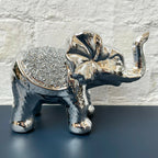 Silver Diamante Elephant Ornament
