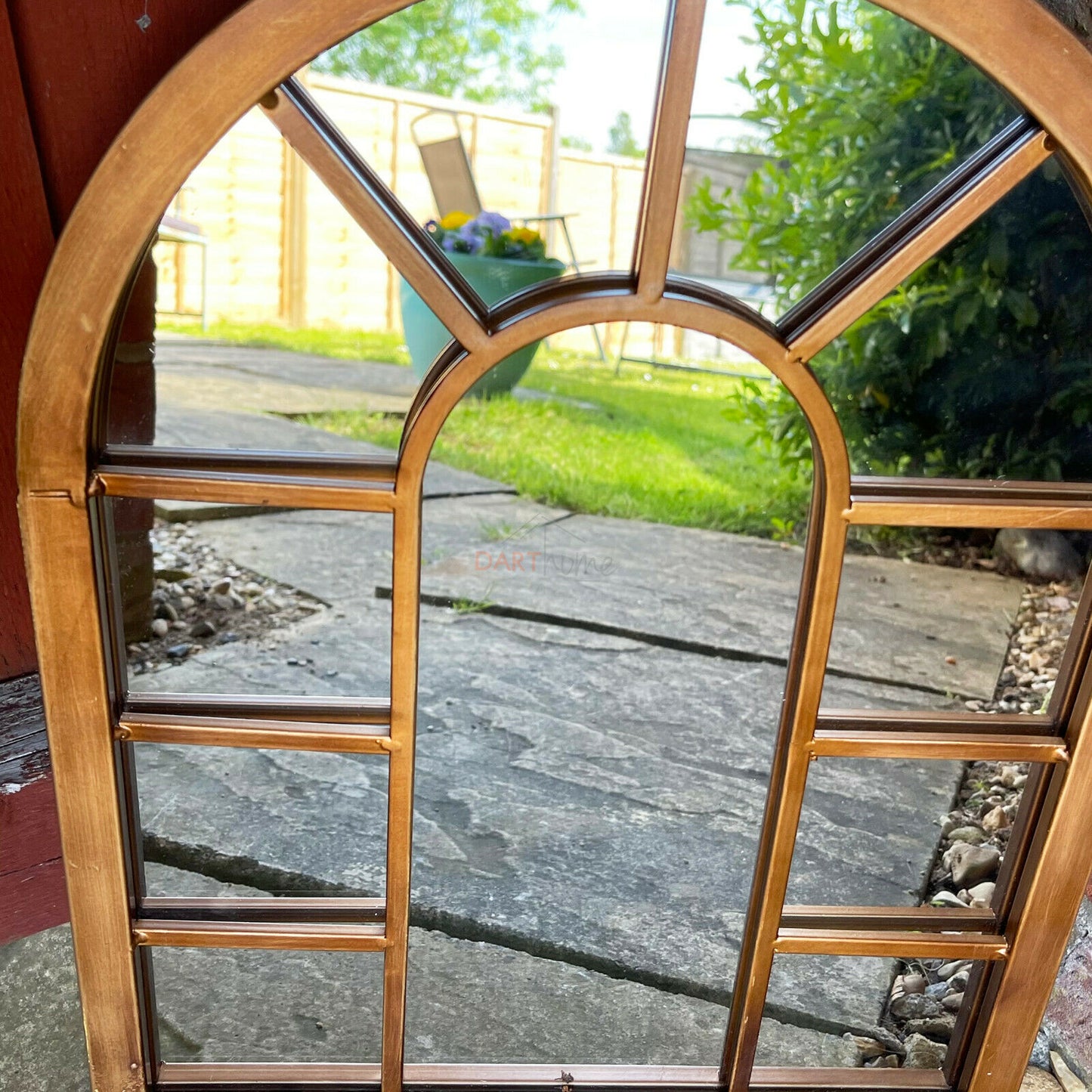 Copper Arched Garden Wall Mirror