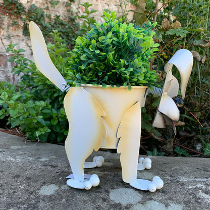 Metal Wobbly Labrador Dog Planter