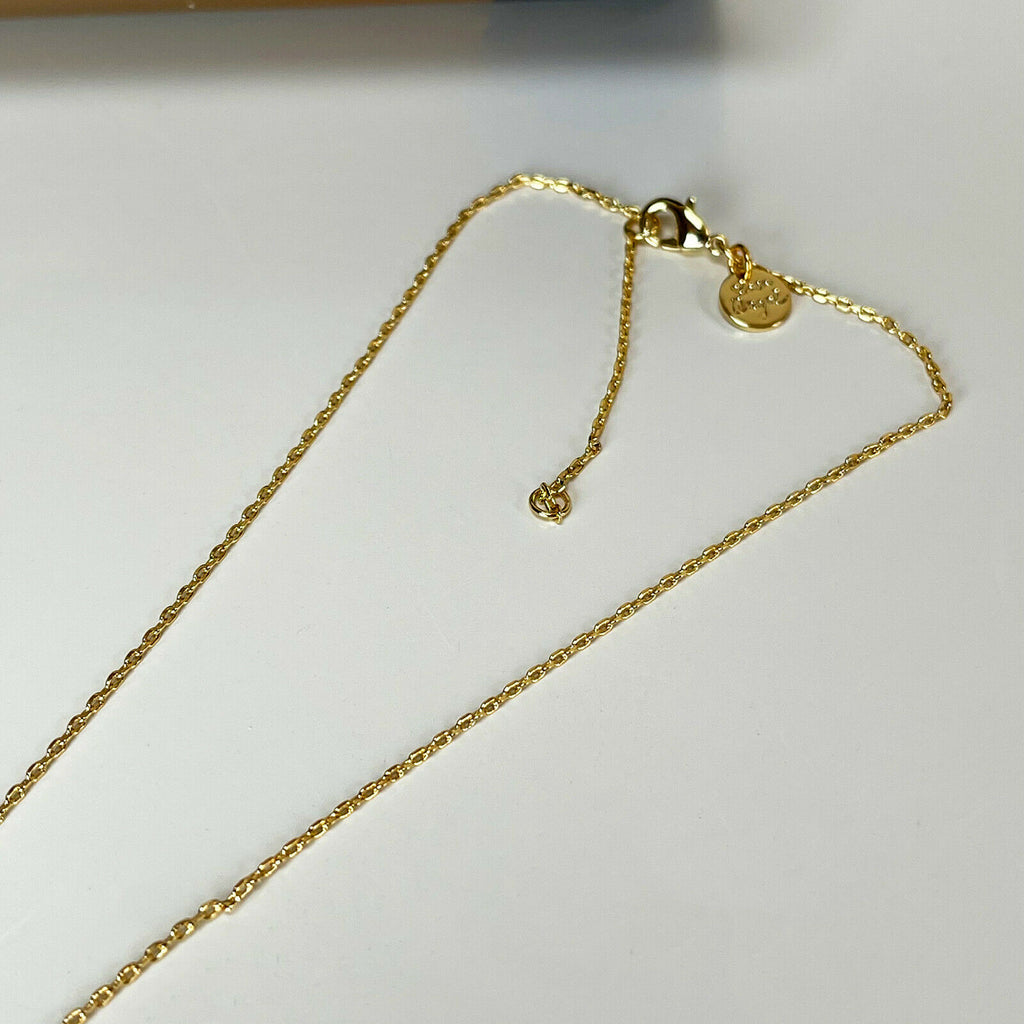 Gold Star Bead Chain Womens Necklace 18"