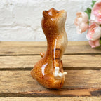 Ceramic Yoga Ginger Cat Figurine