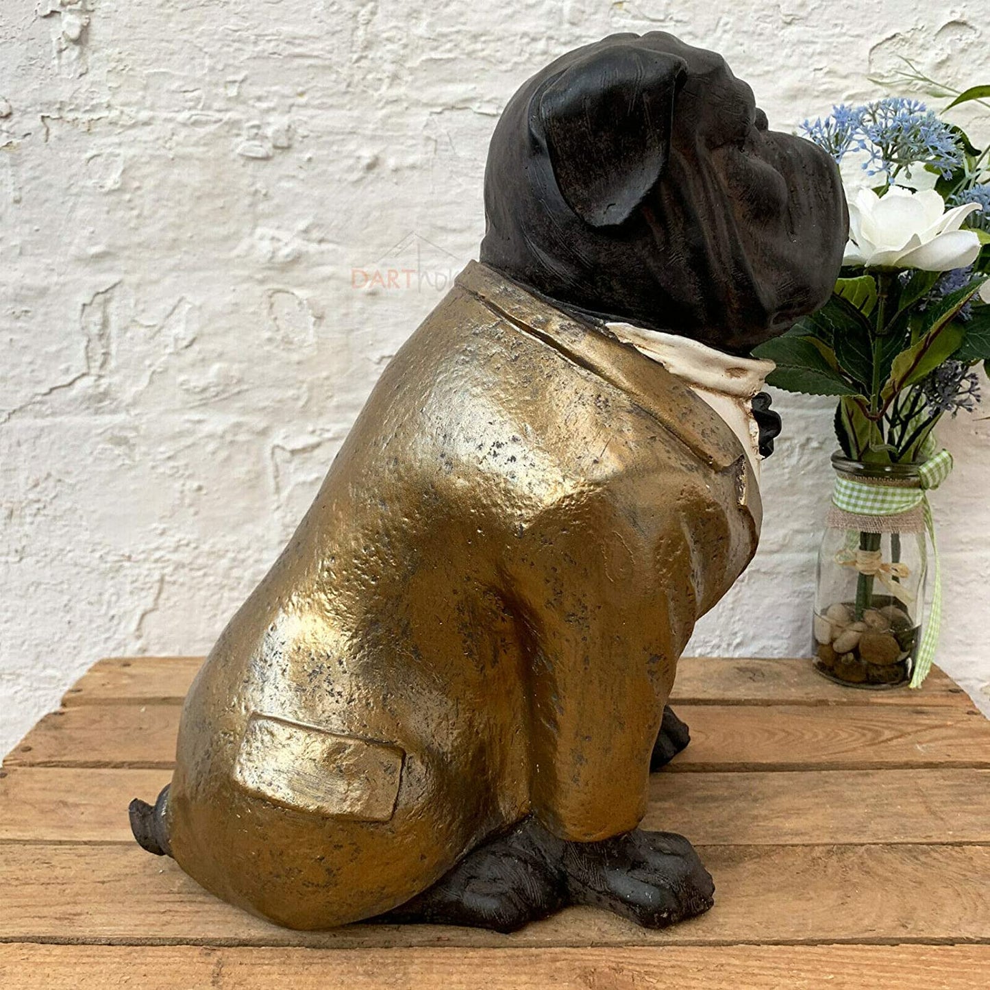 Goldene Bulldoggen-Türsteher-Skulptur