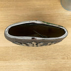 Ceramic Gun Metal Wide Tree Of Life Vase