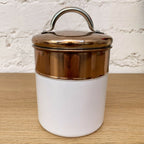 Copper & White Tea Coffee Sugar Storage Canisters