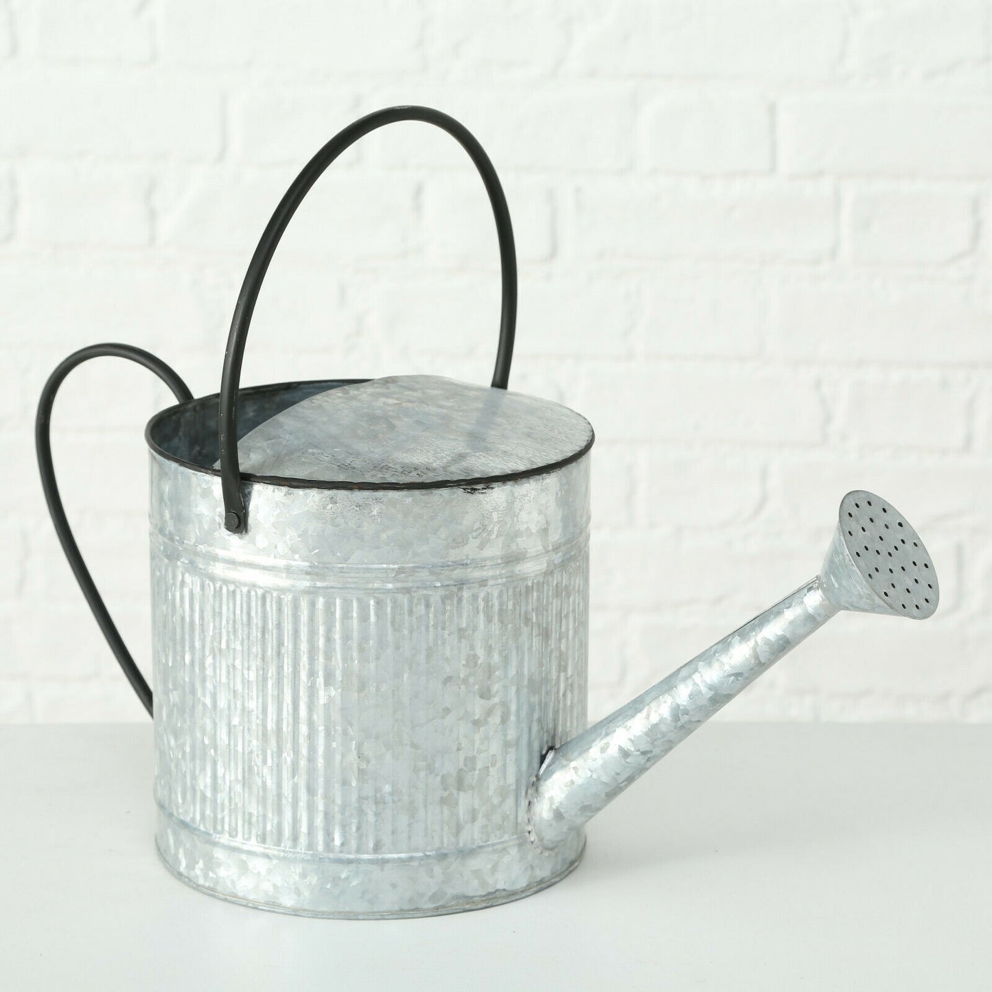 Grey Galvanised Metal Watering Can