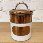 Copper & White Tea Coffee Sugar Storage Canisters