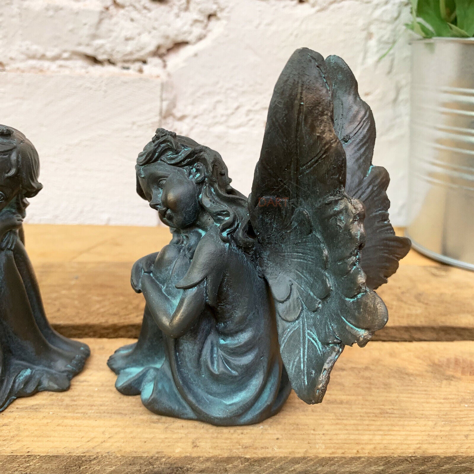 Set Of 2 Bronze Resin Fairies