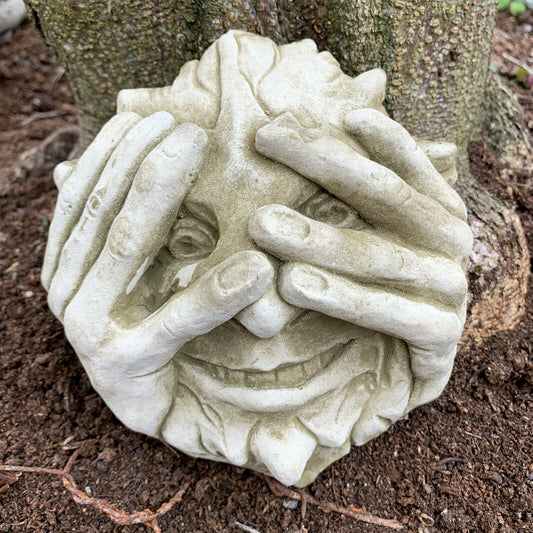 Stone Peeping Greenman Wall Plaque