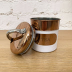 Copper & White Tea Coffee Sugar Storage Canisters