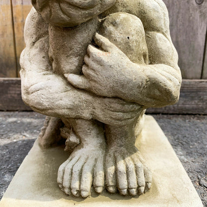 Gartenskulptur Grumpy Gargoyle aus Stein, 5 kg