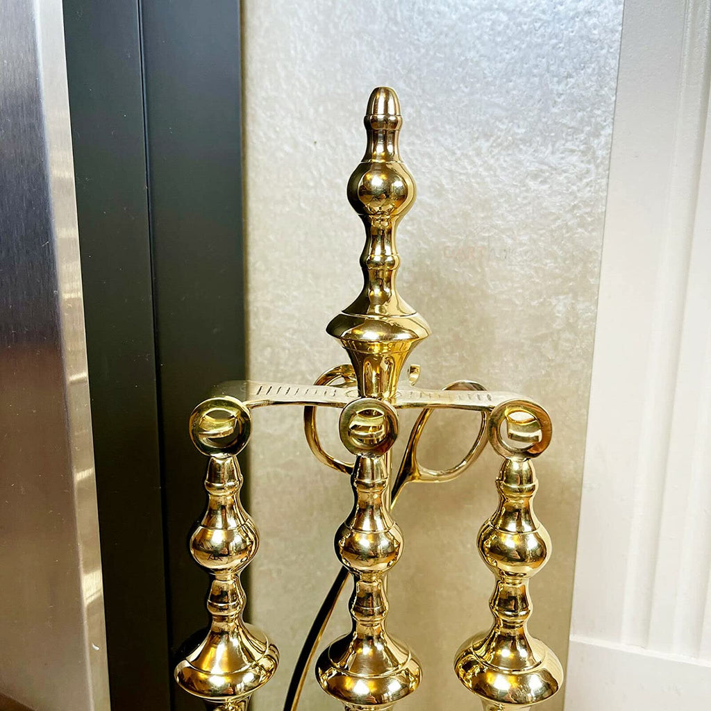5pc Brass Fire Tool English Companion Set 15.5"