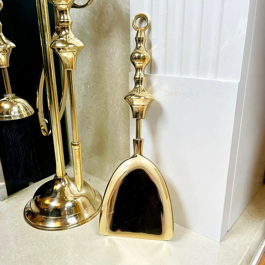 5pc Brass Fire Tool English Companion Set 15.5"