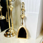 5pc Brass Fire Tool English Companion Set 15.5"