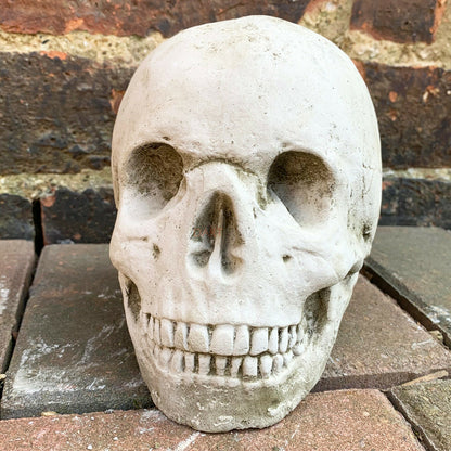 Menschliche Schädelskulptur aus Stein