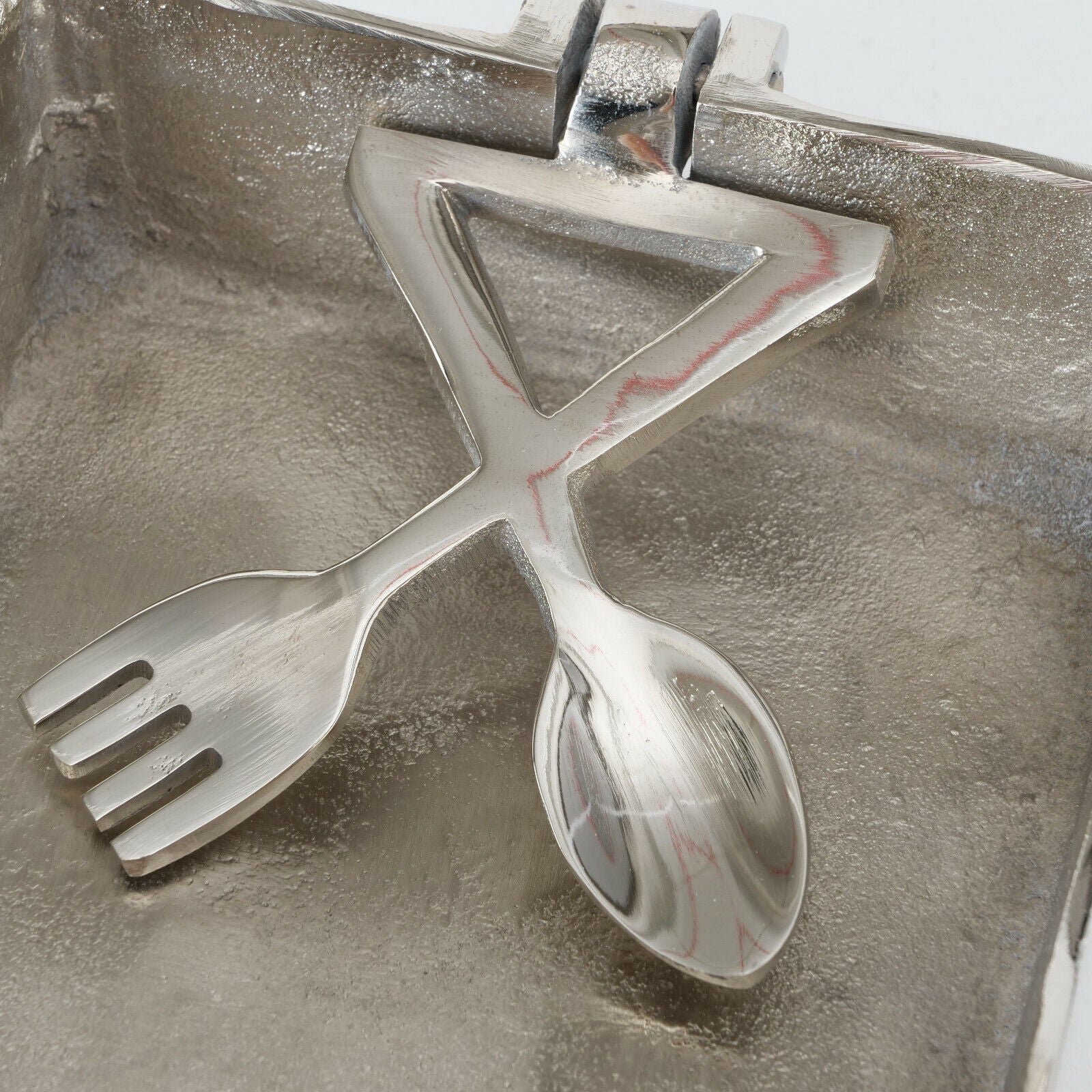 Silberner Besteck-Design-Serviettenhalter aus Metall, 16 cm