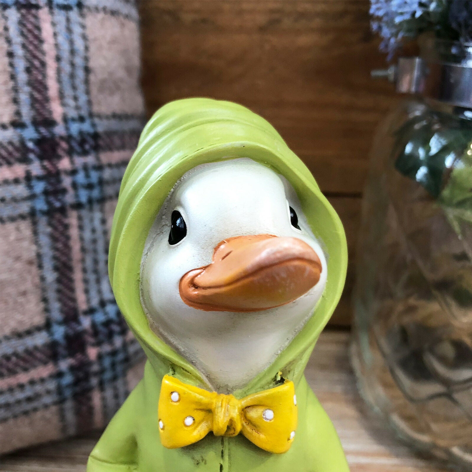 Resin Puddle Duck With Watering Can Figurine