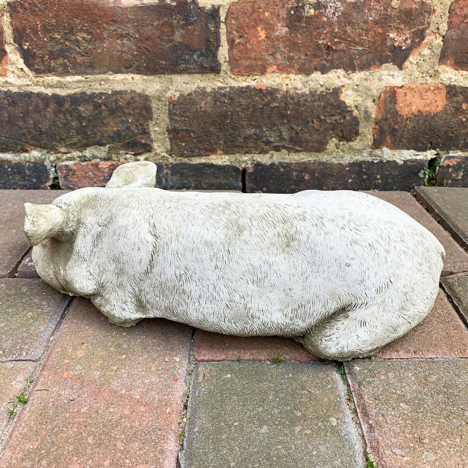 Stone Sleeping Pig Garden Sculpture