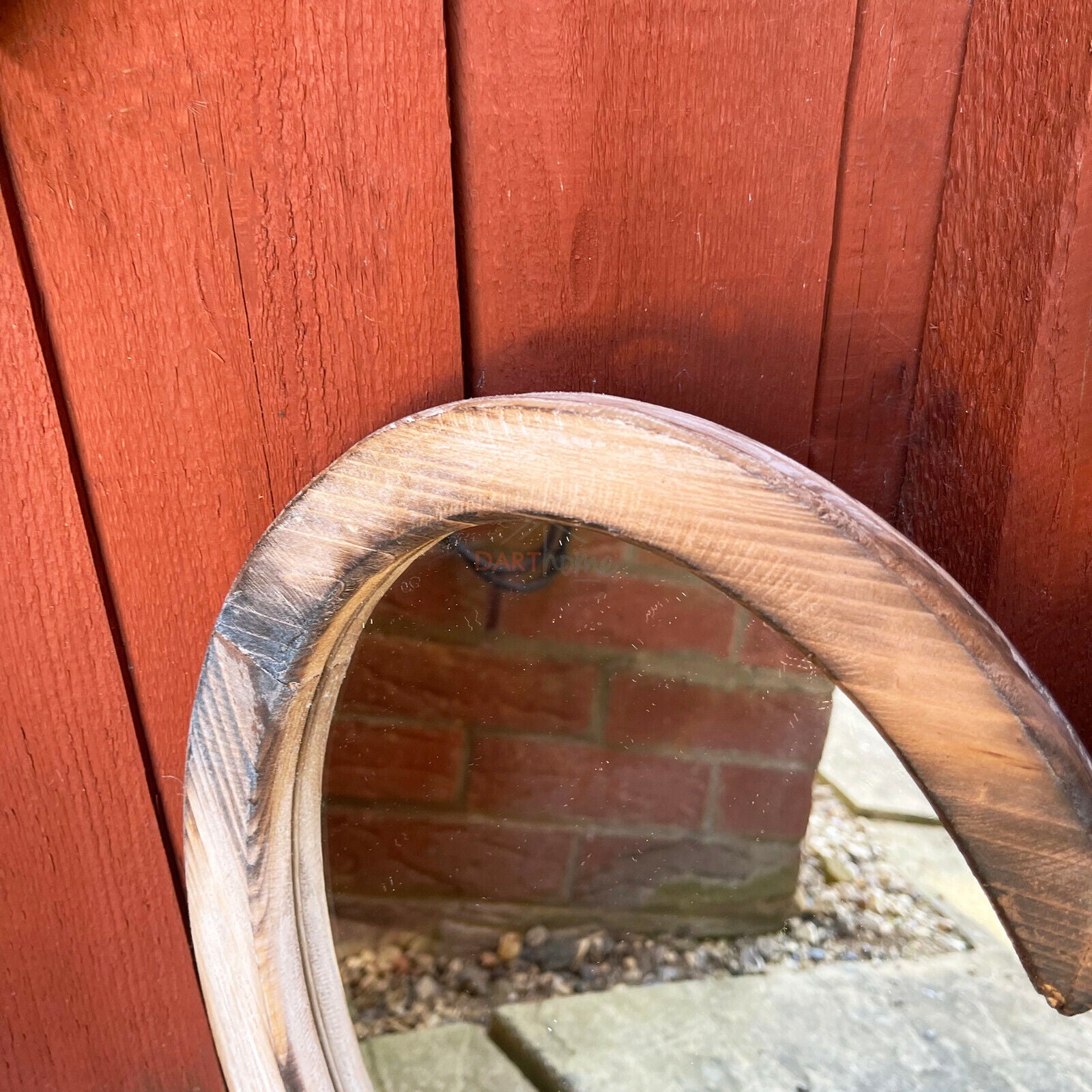 Wooden Love Heart Garden Mirror