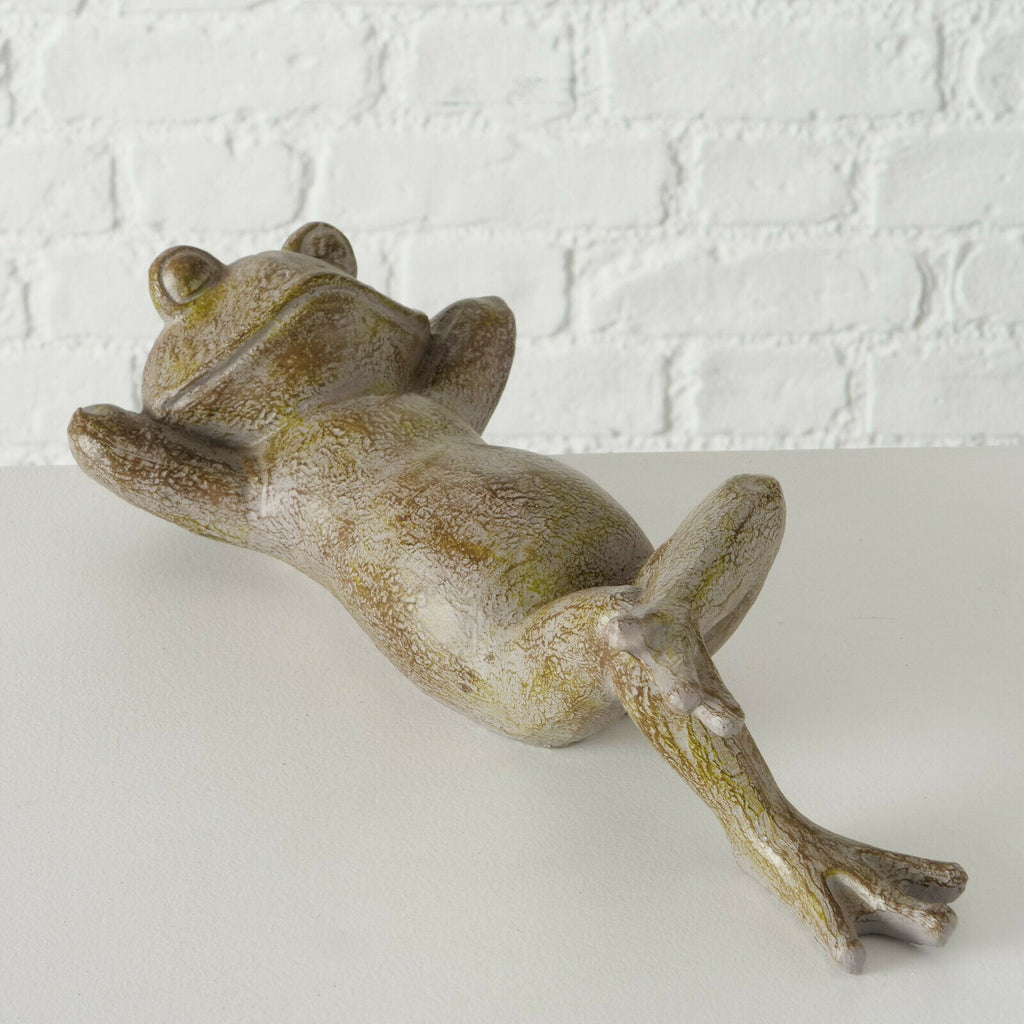 Distressed liegende Frosch-Wohndekoration, 40 cm