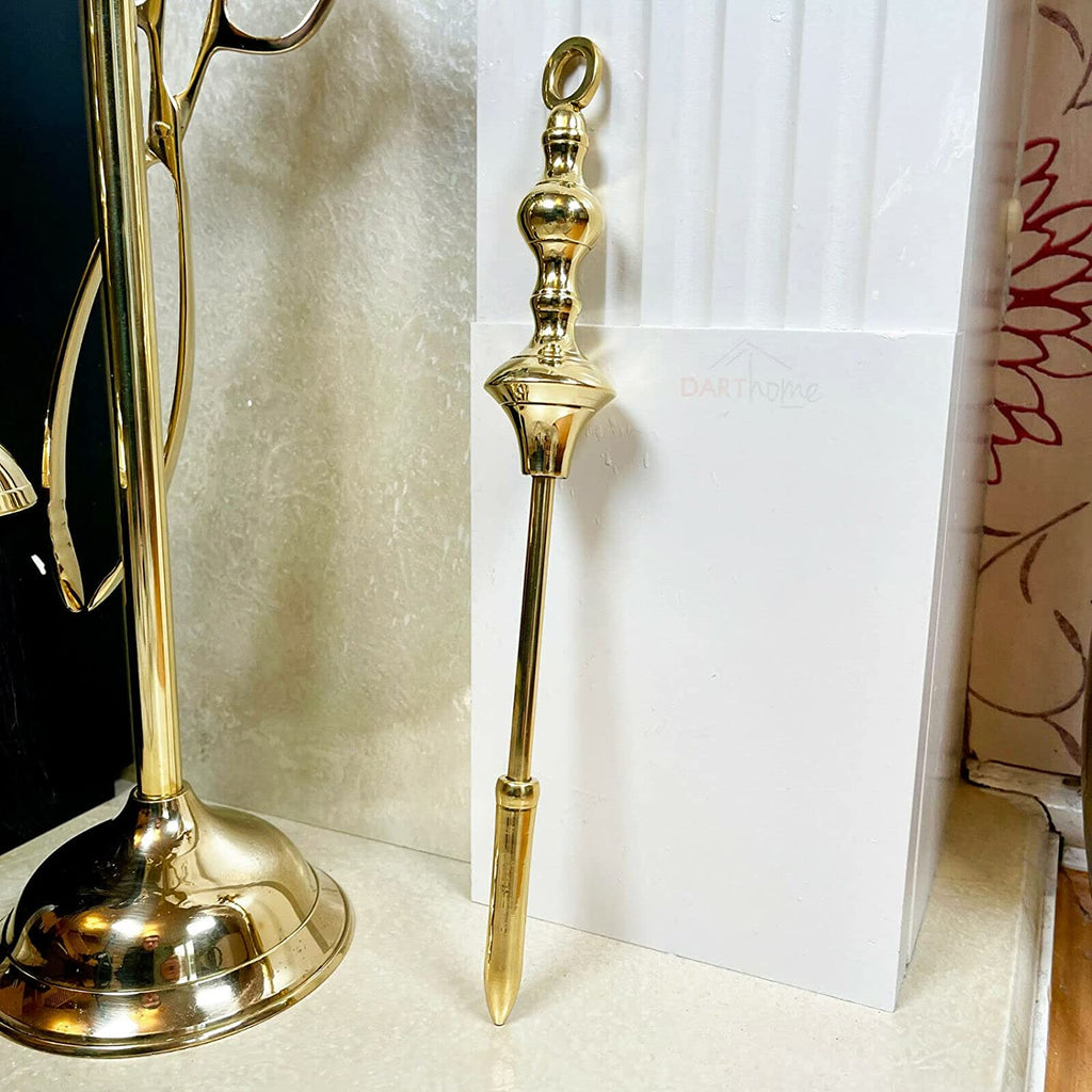 5pc Brass Fire Tool English Companion Set 15.5"