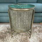 Set Of 2 Metal Drum Planters Large