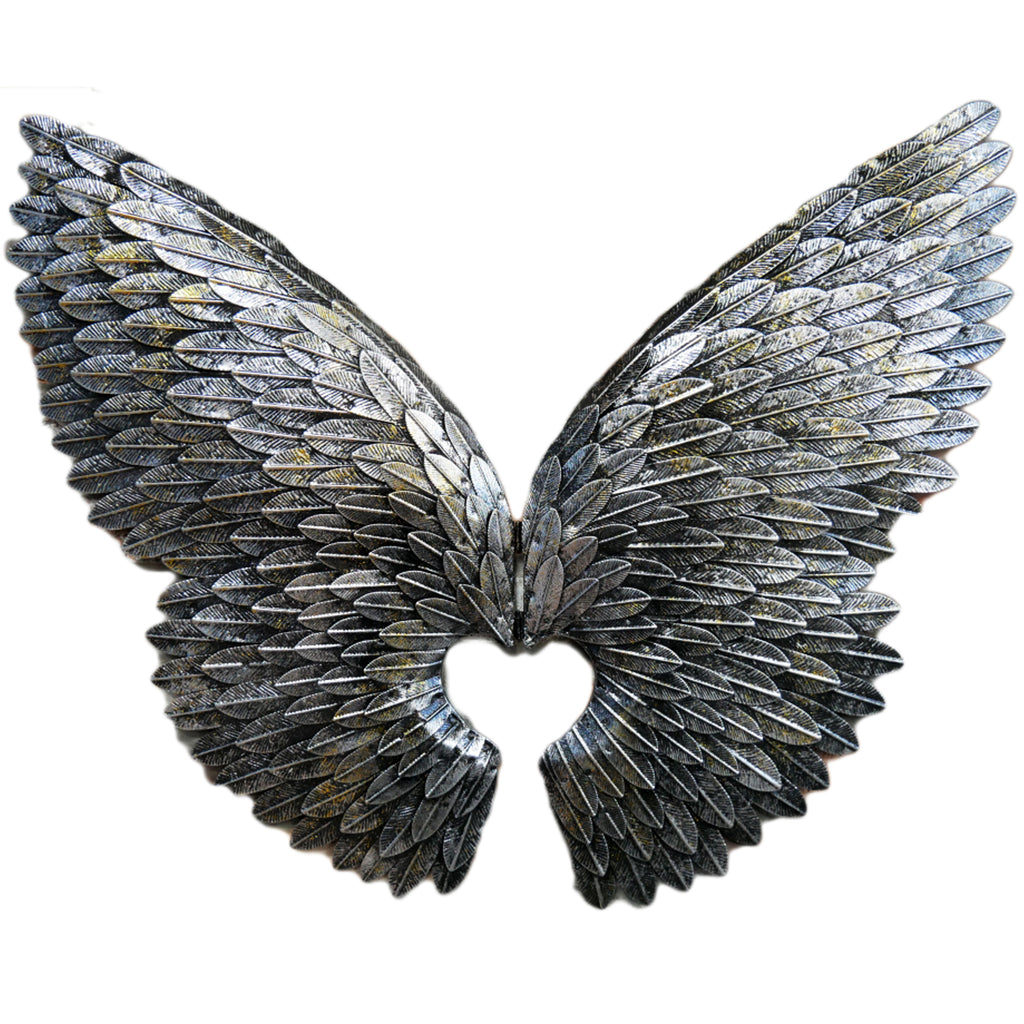Silver Angel Wings Wall Art
