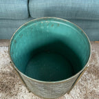 Set Of 2 Metal Drum Planters Large