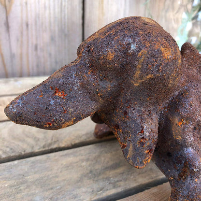 Rusty Daschund Boot Scraper