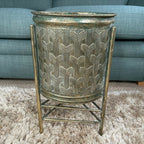 Set Of 2 Metal Drum Planters Large